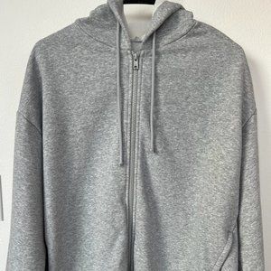 ALO HYPE FULL ZIP HOODIE - DOVE GREY HEATHER